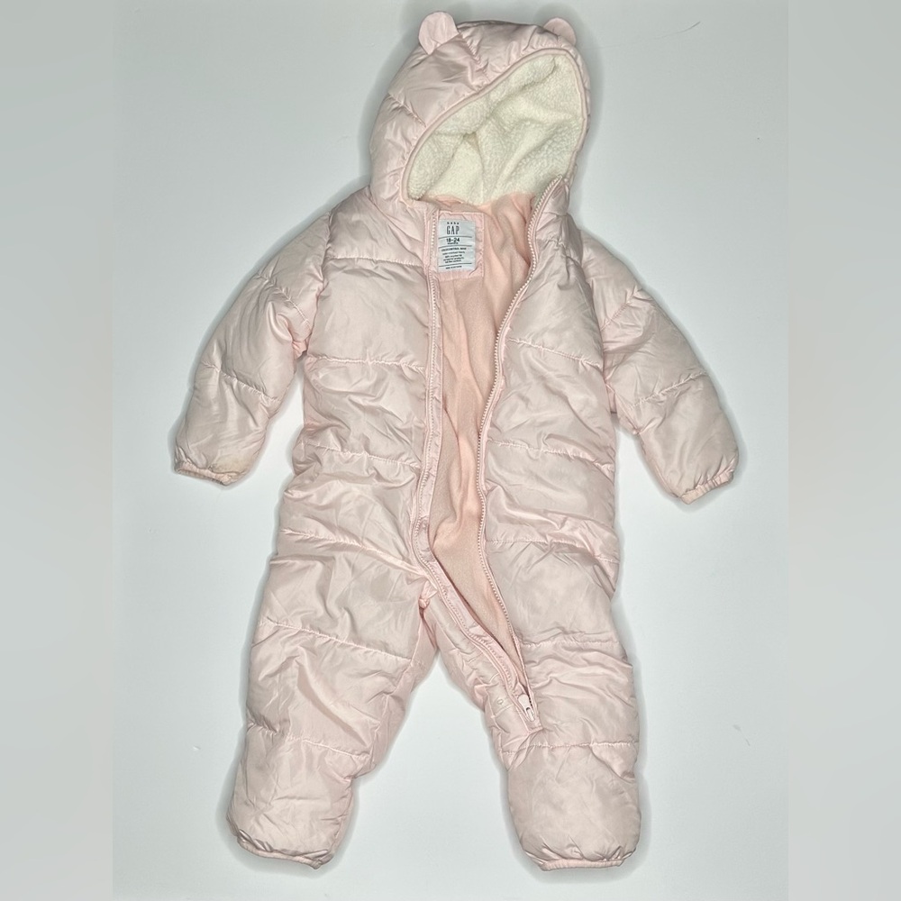 Light Pink Baby Winter Puffer Suit